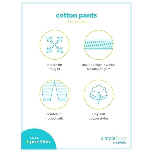 NWT Carter’s Simple Joys 4 Pack Fleece Pants - Picture 3 of 4